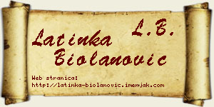 Latinka Biolanović vizit kartica